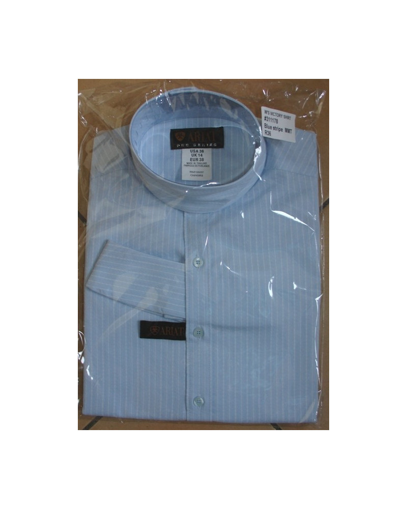 ARIAT Women's Victory Show Shirt, Blue Stripe