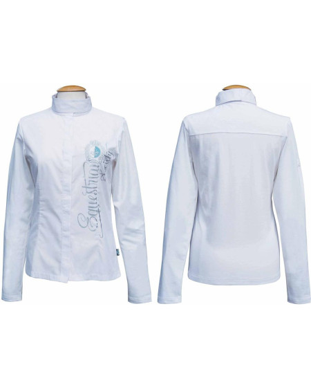 HH wedstrijdblouse Kiowa, wit/turquoise