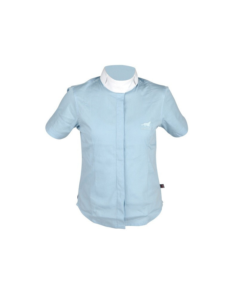Red Horse Elastic Show Shirt, LANGE mouw, Powder blue