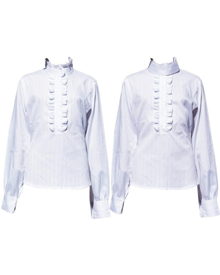 HH Wedstr.blouse 'Dobby' Ruche,lange mouw