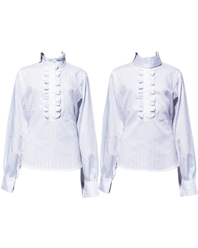 HH Wedstr.blouse 'Dobby' Ruche,lange mouw