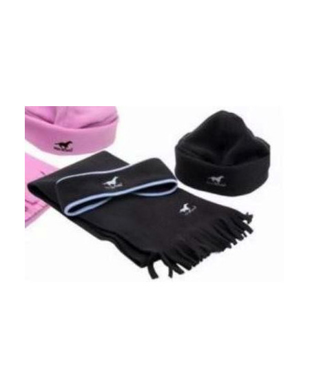 Fleece set (sjaal, hoofdband en muts), dblauw, 1 mt