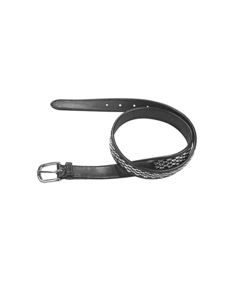 Busse riem Fashion, zwart/strass zwart/zilver, 85cm