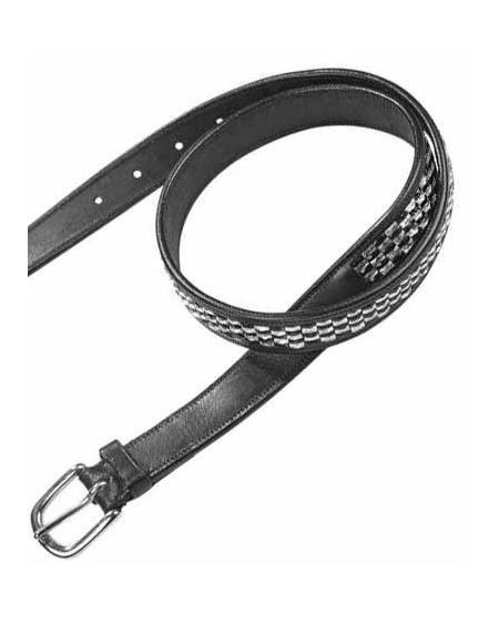 Busse riem Fashion, zwart/strass zwart/zilver, 85cm