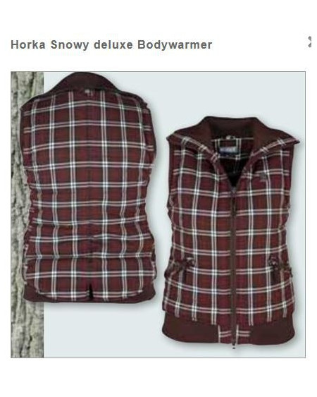 Horka Snowy Deluxe bodywarmer, bruin geruit