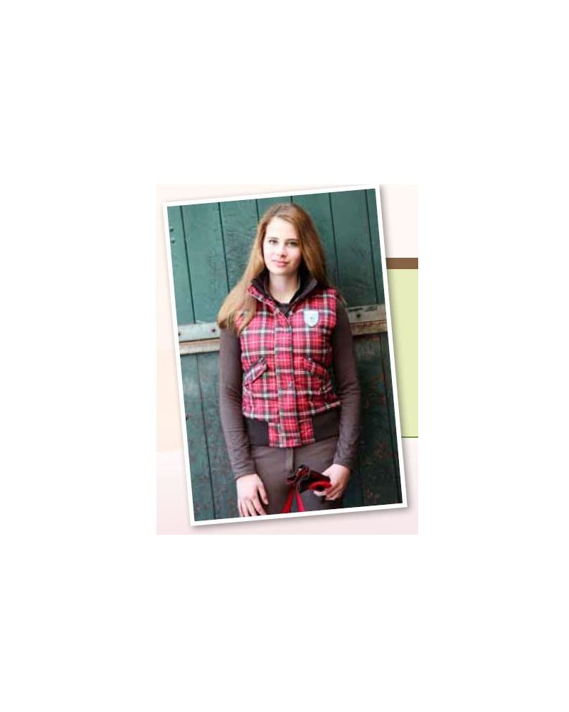 Red Horse Siberia bodywarmer, rood/bruin geruit