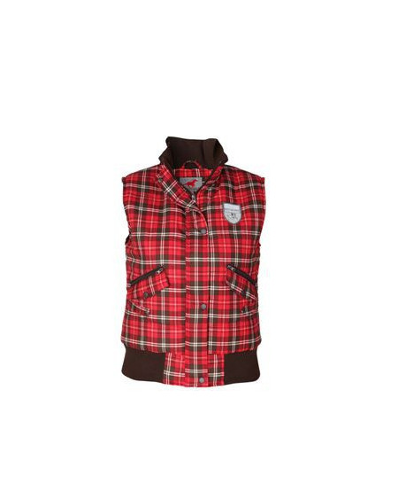 Red Horse Siberia bodywarmer, rood/bruin geruit