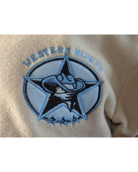 Kantrie Jongens Fleece trui met kraag en westernapplicatie, Beige