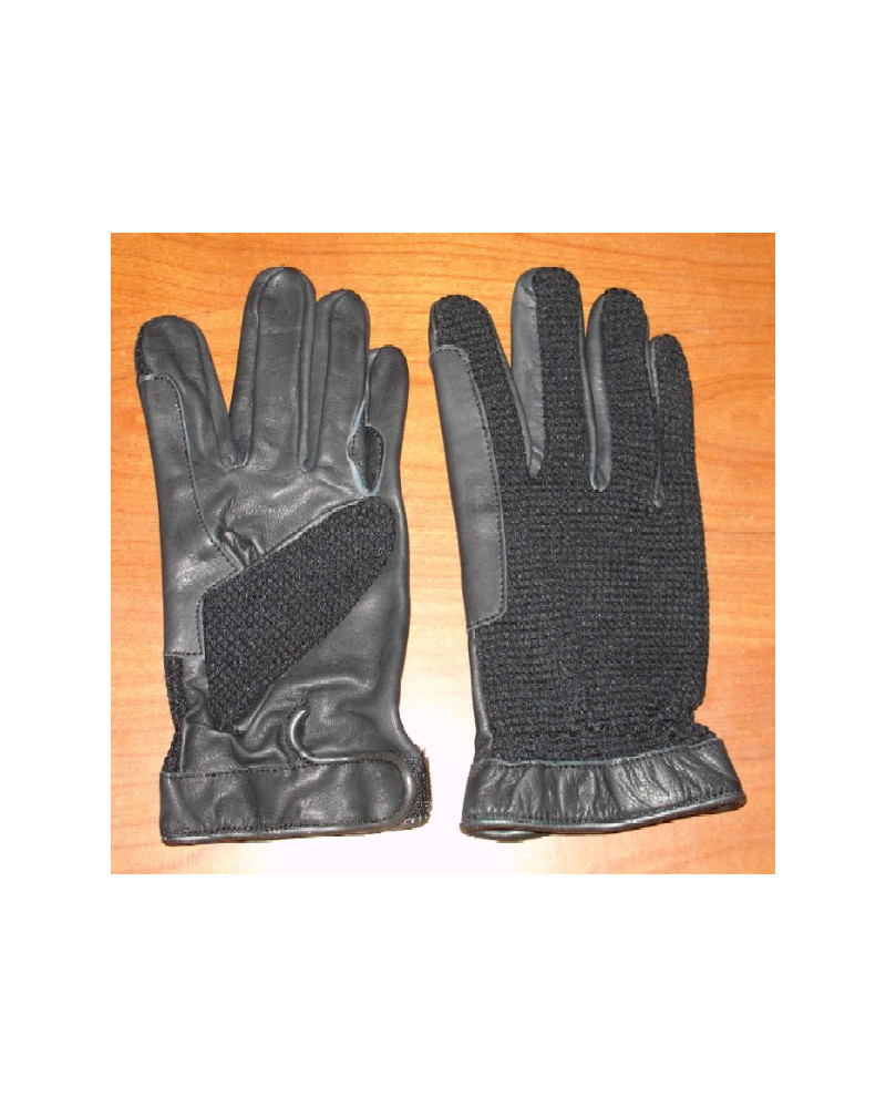 BonGeste zwarte handschoenen, elastisch katoen/leren binnenzijde