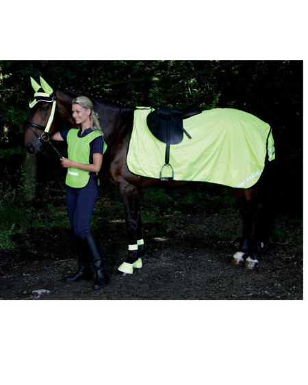 Reflex reflect. uitrijdeken, fleece gevoerd, neongeel