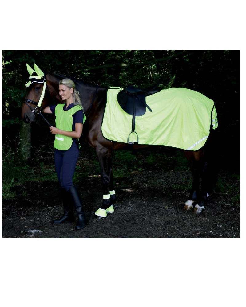 Reflex reflect. uitrijdeken, fleece gevoerd, neongeel