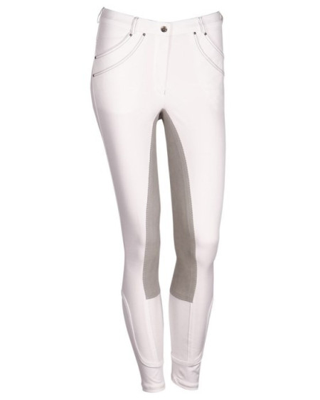 Harry's Horse rijbroek Milwaukee Plus, Wit met grijs kunstleren zitvlak