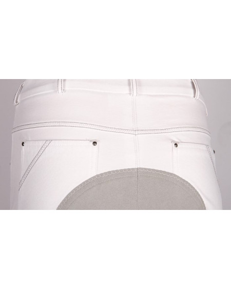 Harry's Horse rijbroek Milwaukee Plus, Wit met grijs kunstleren zitvlak