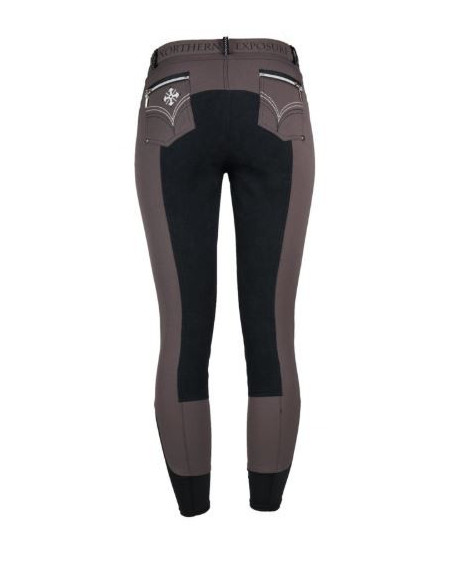 Horka rijbroek Tromso, kunstleren zitvlak, walnut