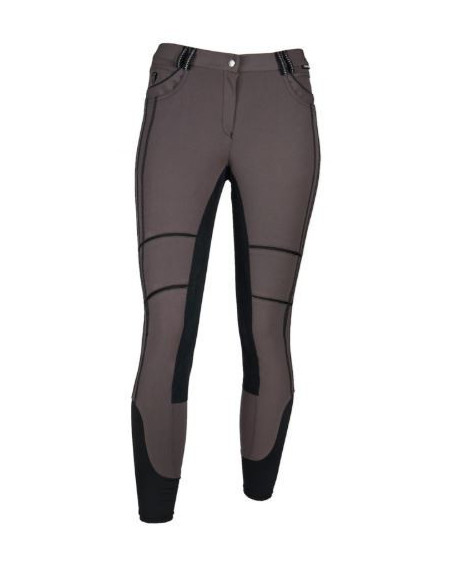 Horka rijbroek Tromso, kunstleren zitvlak, walnut