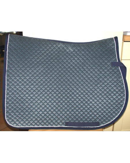 S&K luxe velours zadeldek, Grijs (zilver/navy)