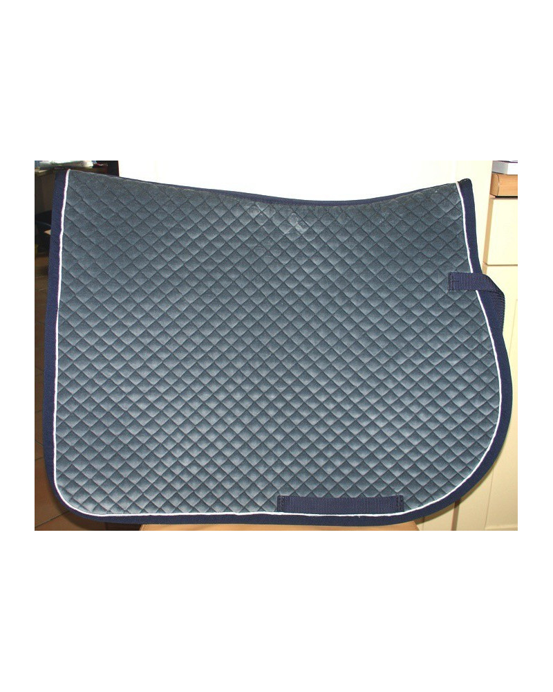 S&K luxe velours zadeldek, Grijs (zilver/navy)