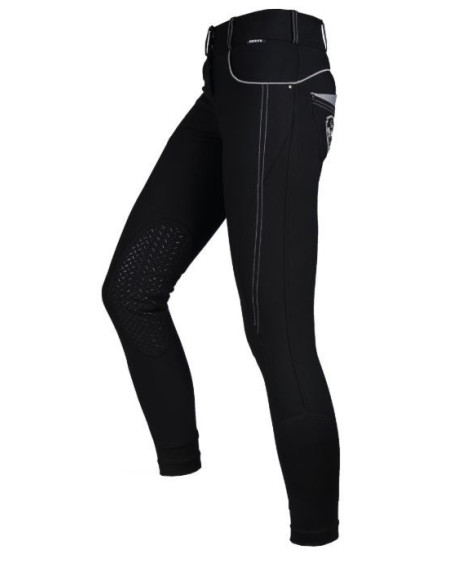 Horka rijbroek Miranda met siliconen knie, zwart