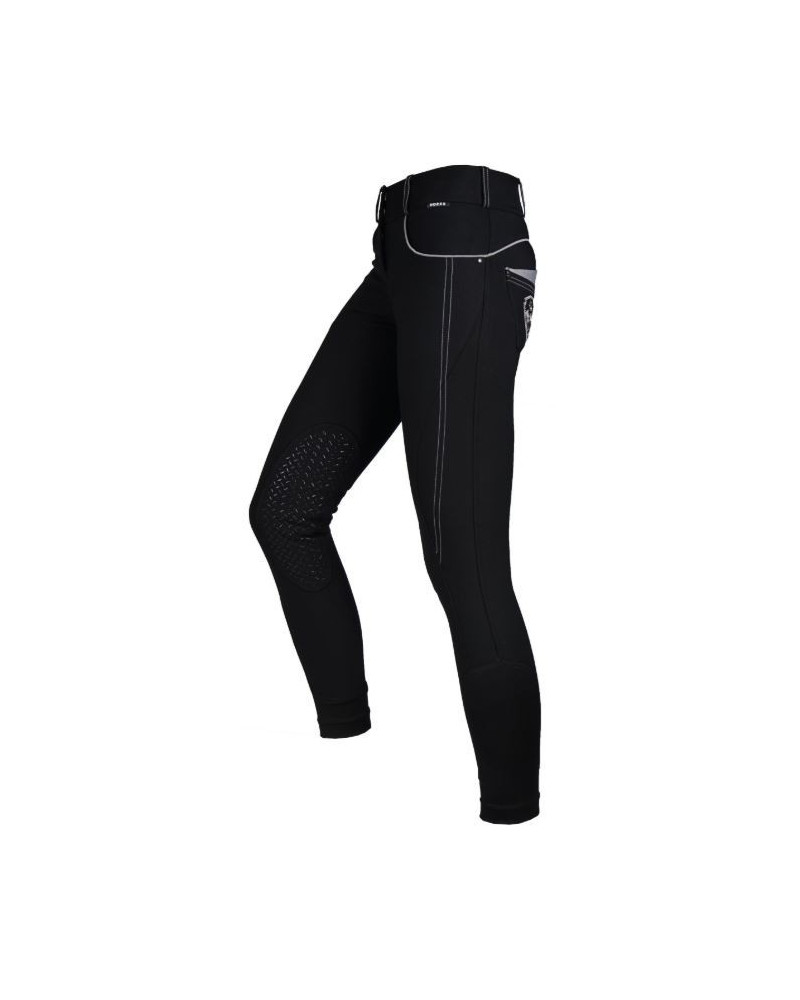 Horka rijbroek Miranda met siliconen knie, zwart
