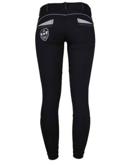 Horka rijbroek Miranda met siliconen knie, zwart