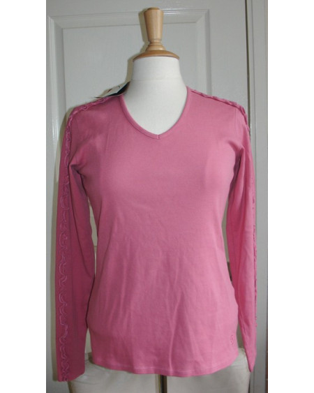 ARIAT Ruffle Trim Shirt met lange mouw, Blush