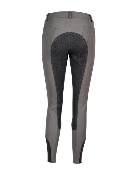 Busse Granada rijbroek met kunstleren en siliconen zitvlak, wit