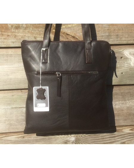 Cinino Leren Schoudertas Teneriffa 1154/2, Donkerbruin