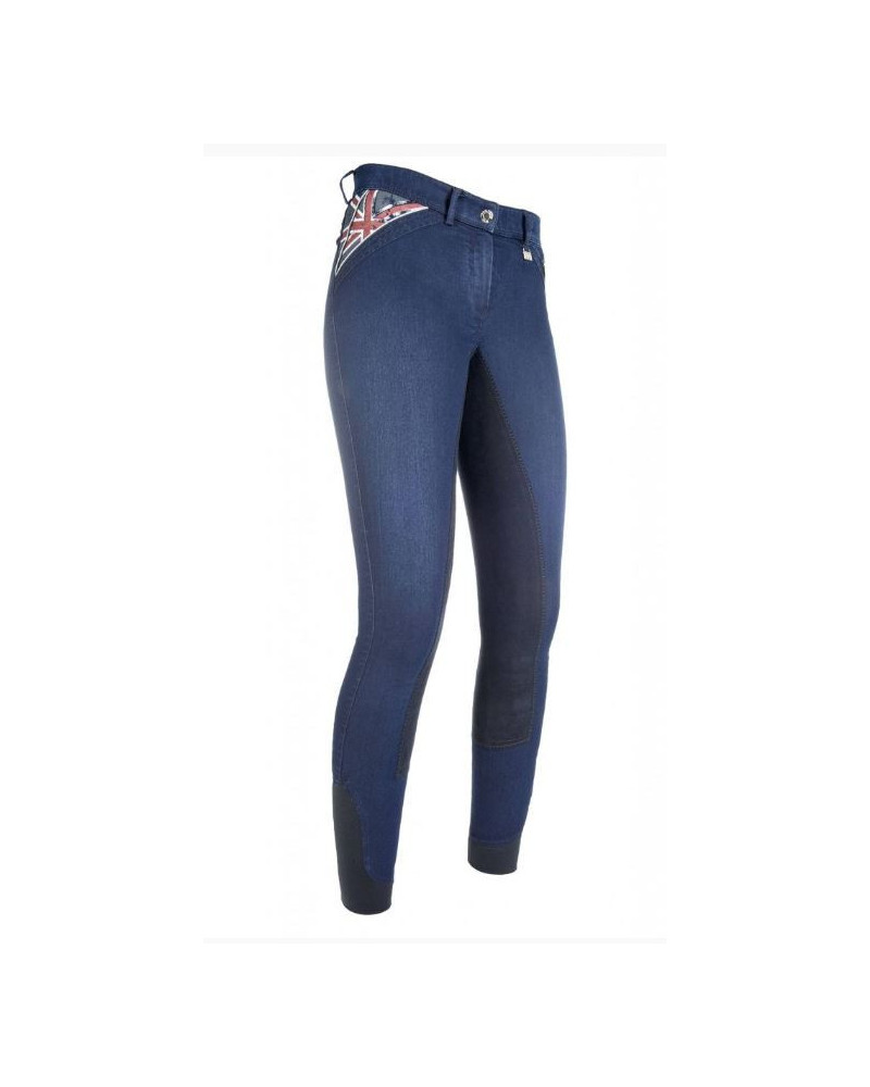 HKM Rijbroek Denim -Global Team- 3/4 Alos zitvlak