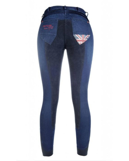 HKM Rijbroek Denim -Global Team- 3/4 Alos zitvlak