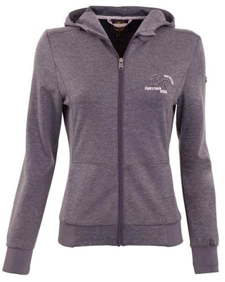 BR sweatvest met hoodie Ariel, grey melange