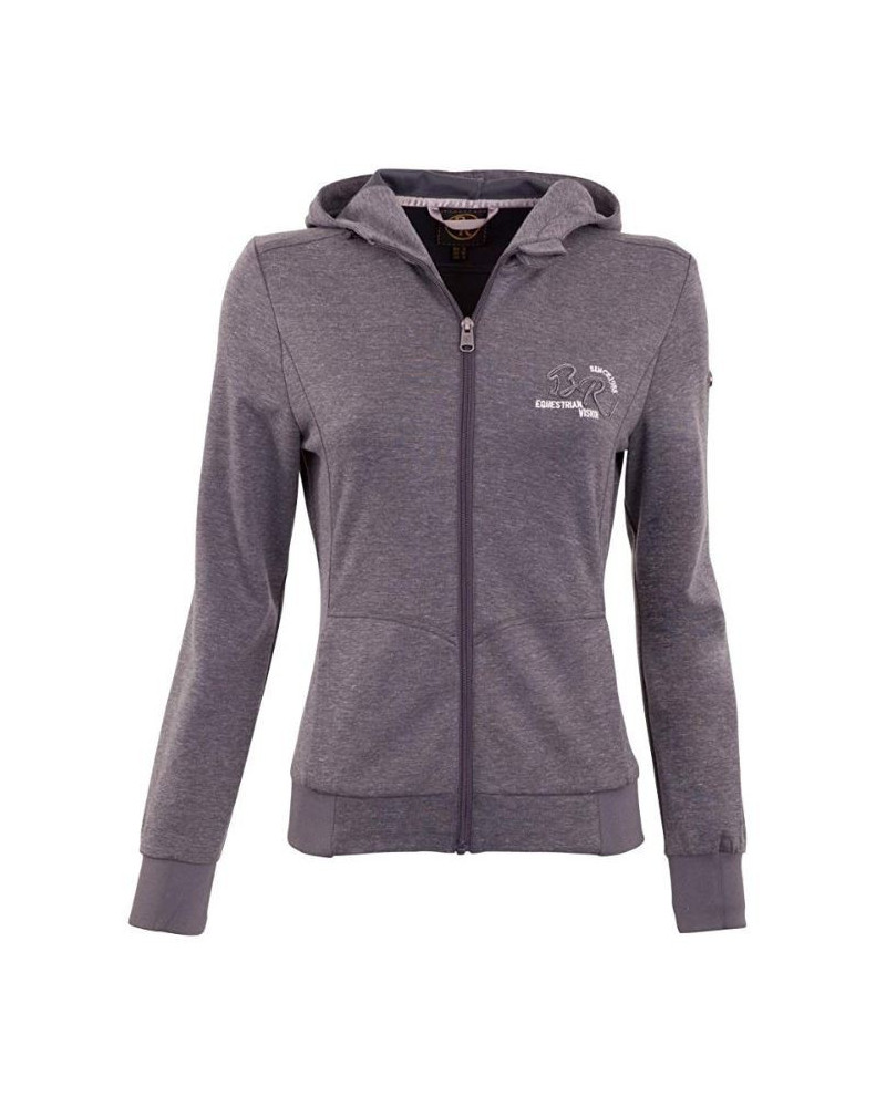 BR sweatvest met hoodie Ariel, grey melange