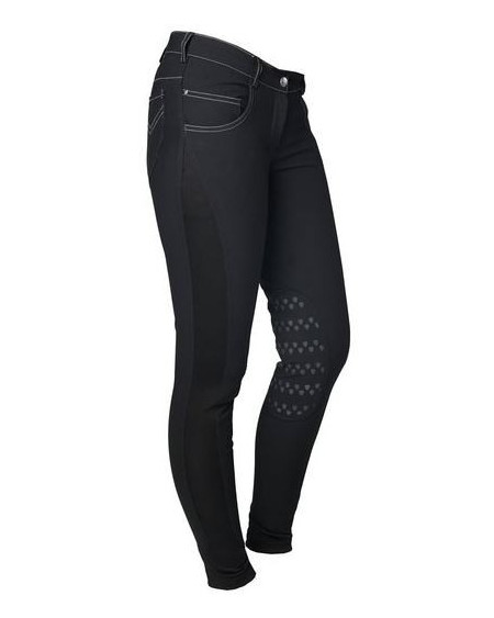Horka rijbroek Rimini, siliconen knie, Zwart