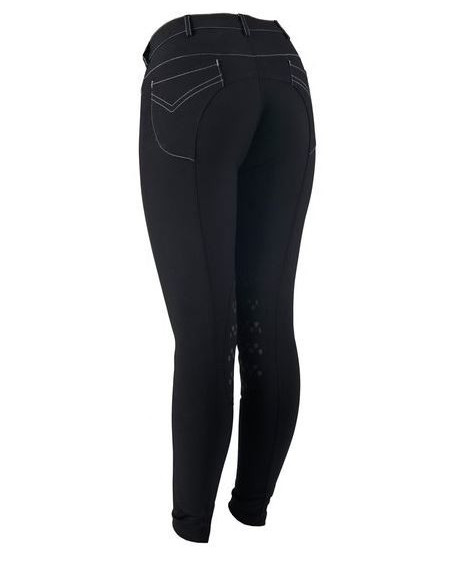 Horka rijbroek Rimini, siliconen knie, Zwart