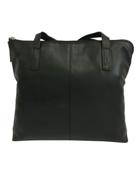 Cinino Leren Schoudertas 1221, Zwart