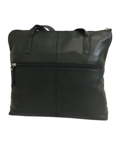 Cinino Leren Schoudertas 1221, Zwart