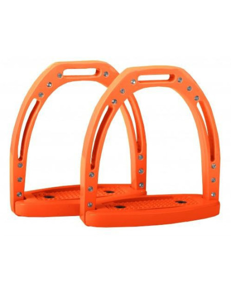 Horka stijgbeugel aluminium met diamantjes, oranje