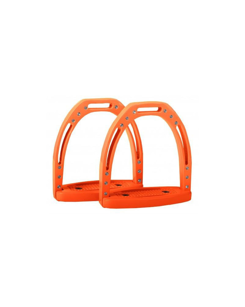 Horka stijgbeugel aluminium met diamantjes, oranje