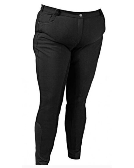 Horka Alassio Elasta rijbroek, kunstleren zitvlak, Zwart