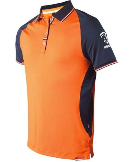 KNHS Heren Polo shirt, Oranje/blauw