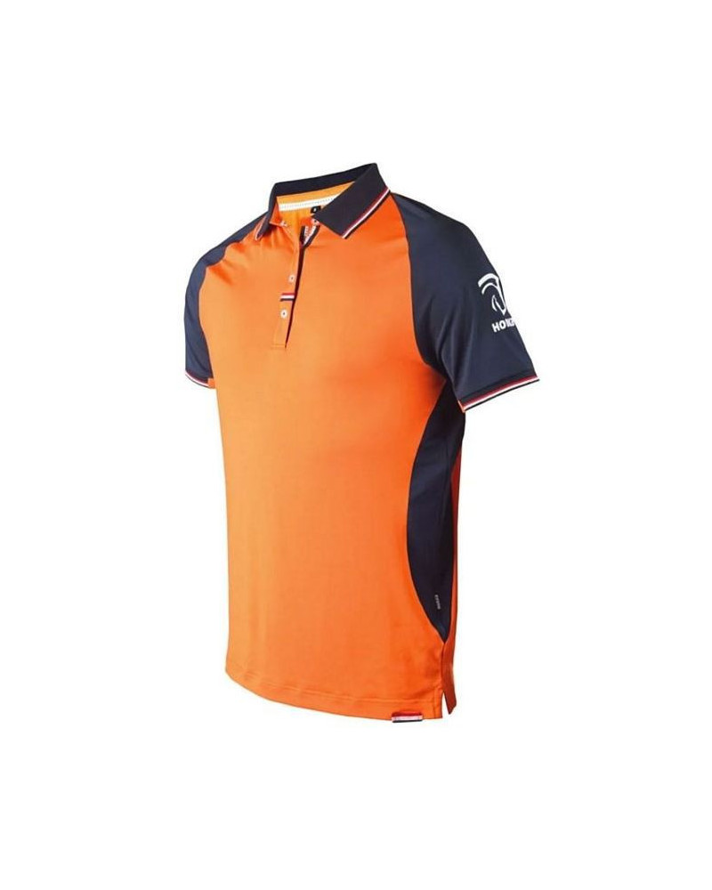KNHS Heren Polo shirt, Oranje/blauw