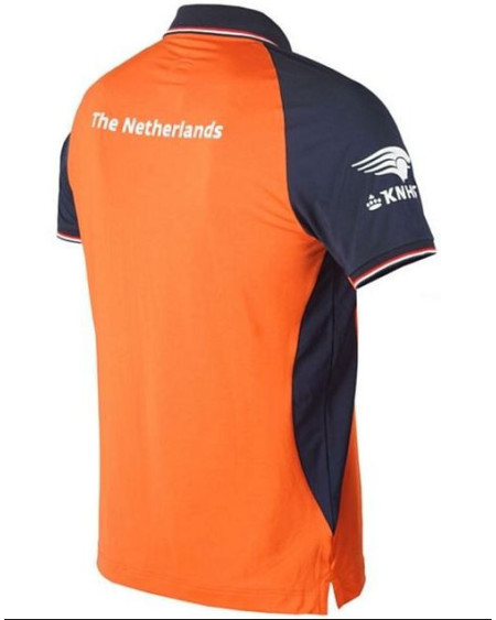KNHS Heren Polo shirt, Oranje/blauw