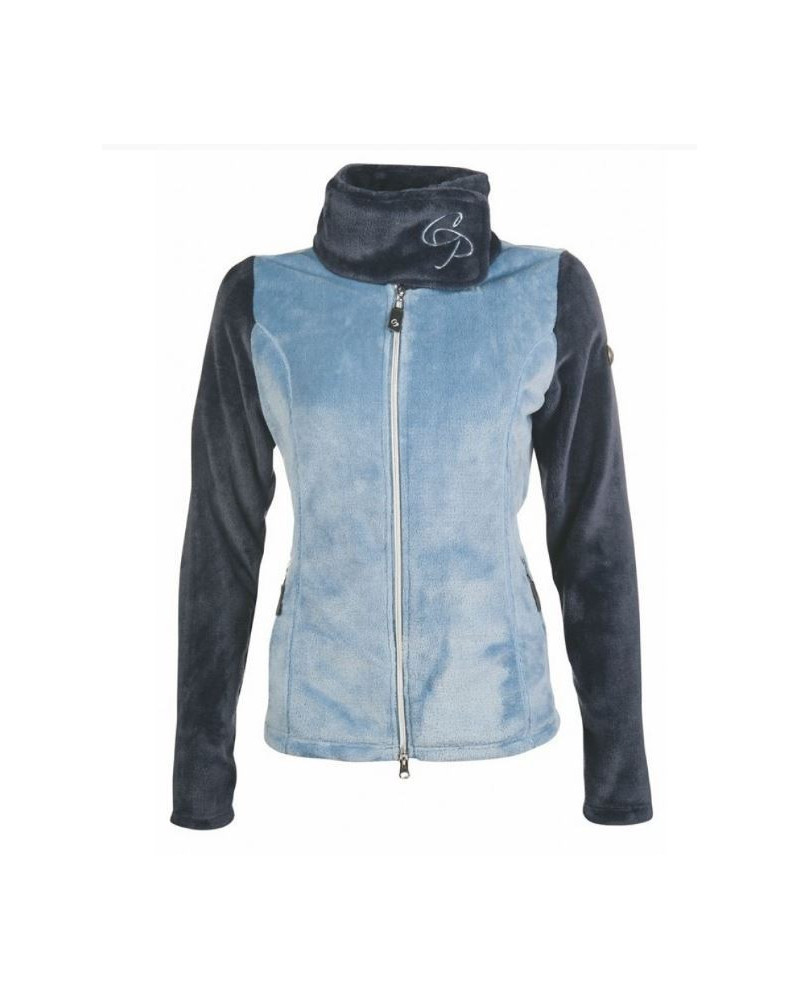 HKM fleecejas/-vest Armonia met opstaande kraag, Rookblauw