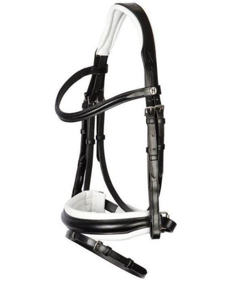 Harry's Horse hoofdstel Delicate m aansnoerneusriem, Zwart/Wit