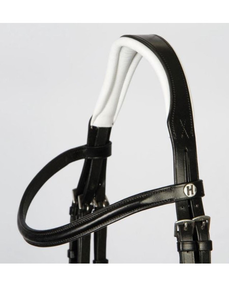 Harry's Horse hoofdstel Delicate m aansnoerneusriem, Zwart/Wit
