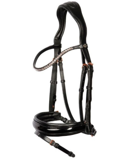 Harry's Horse hoofdstel Rosegold Lacque II, Zwart