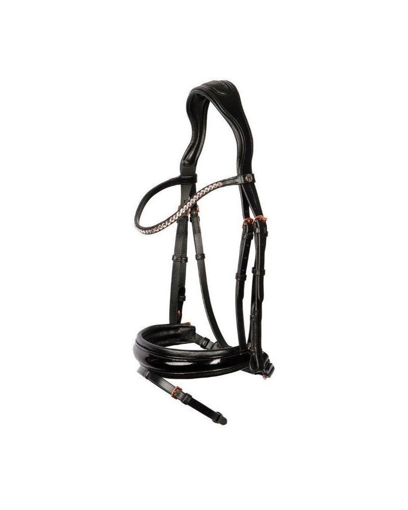 Harry's Horse hoofdstel Rosegold Lacque II, Zwart