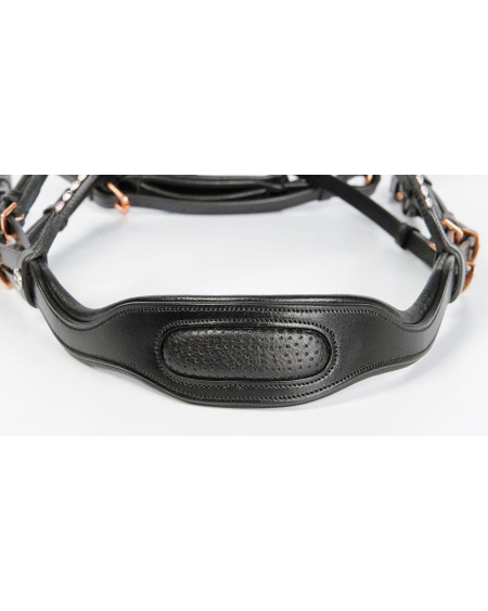 Harry's Horse hoofdstel Rosegold Lacque II, Zwart