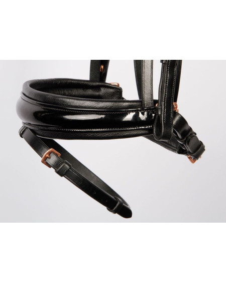 Harry's Horse hoofdstel Rosegold Lacque II, Zwart