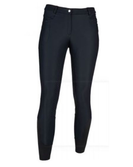 Horka warme Softshell rijbroek Shania, Siliconen Zitvlak, Zwart