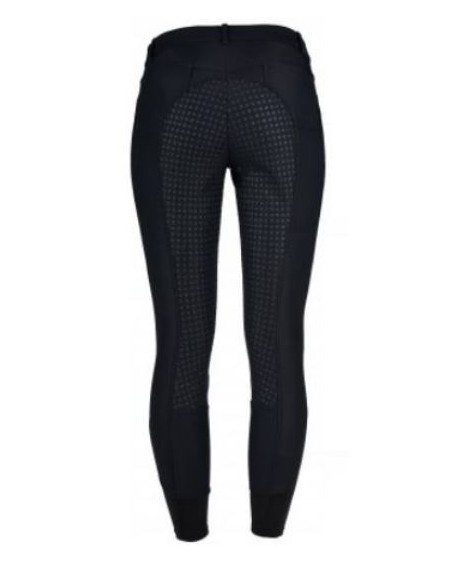Horka warme Softshell rijbroek Shania, Siliconen Zitvlak, Zwart